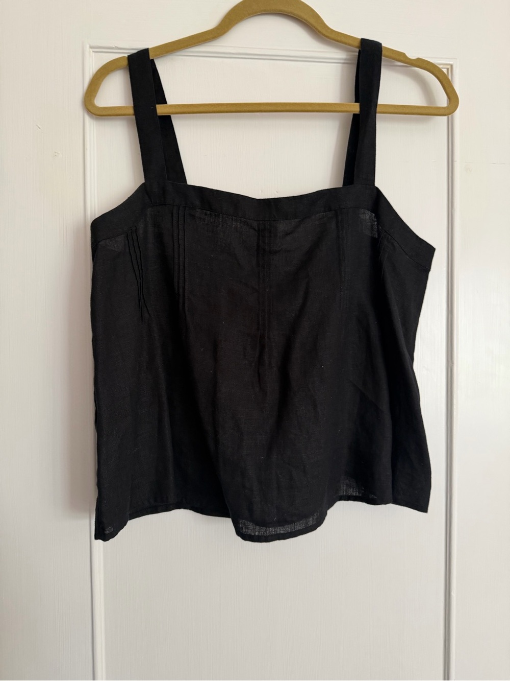 J. Crew Black Square-Neck Crop Tank